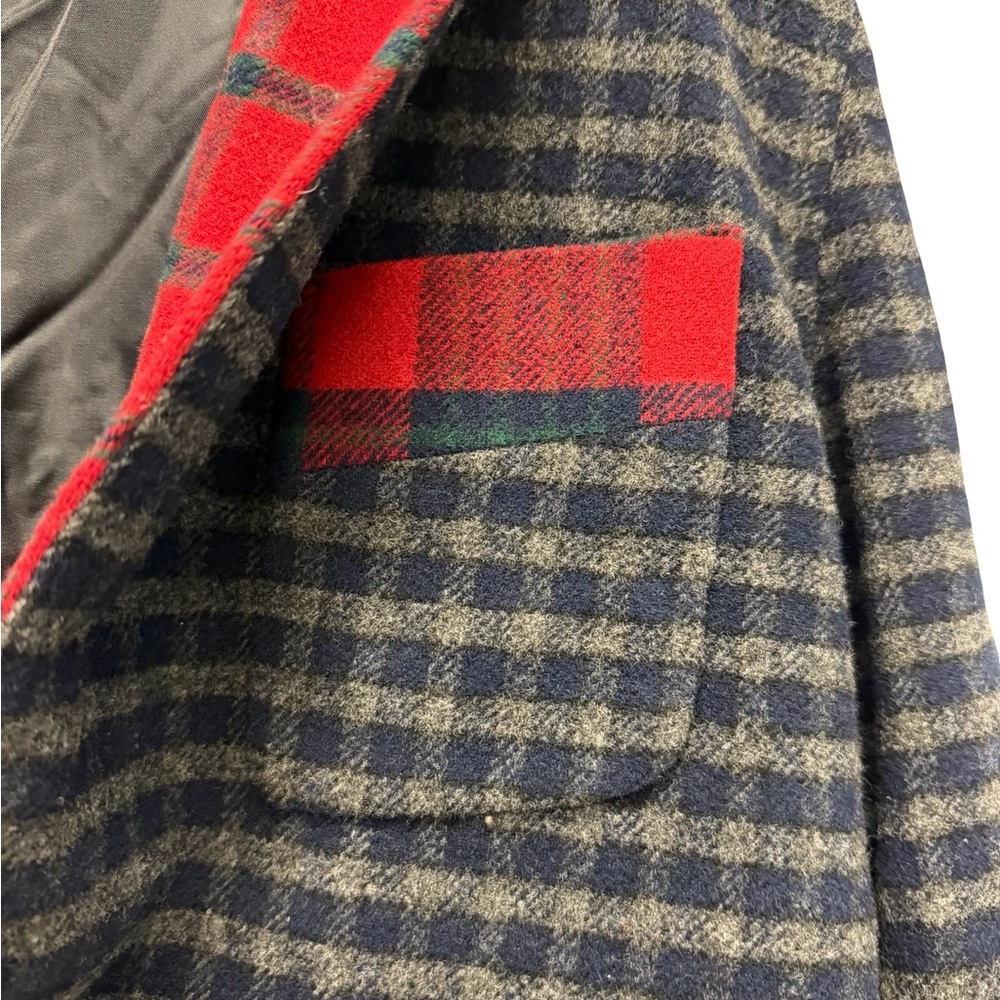 ✨🧶 Lauren Ralph Lauren Wool Plaid Trim Jacket L 🪵 Cozy Cabin Grannycore ✨ - Picture 6 of 13